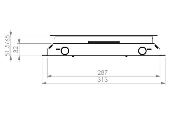 Vloerdoos instort 32 mm 4x chassis 3P + 6x data RVS T25 klapdeksel