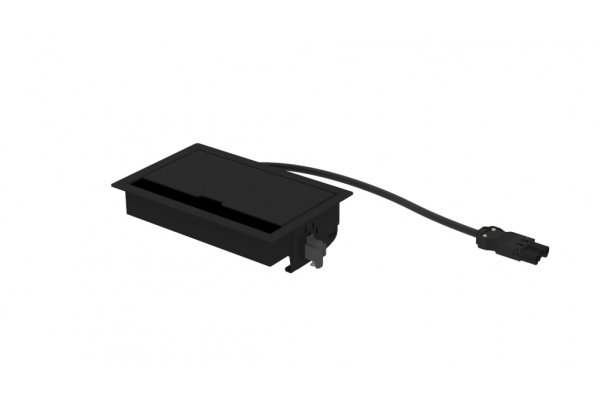 Indesq® Joule inbouwunit zwart 3-voudig 2x WCD + 1x USB lader A-C
