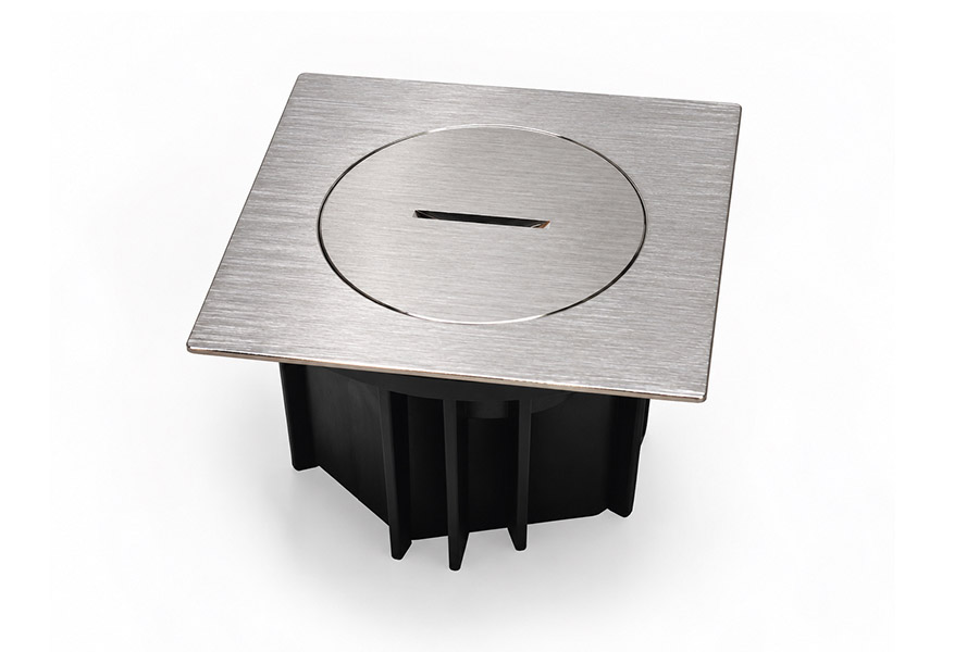 ARPI waterdichte vloerdoos vierkant IP66 - 1x M45 - geborsteld rvs
