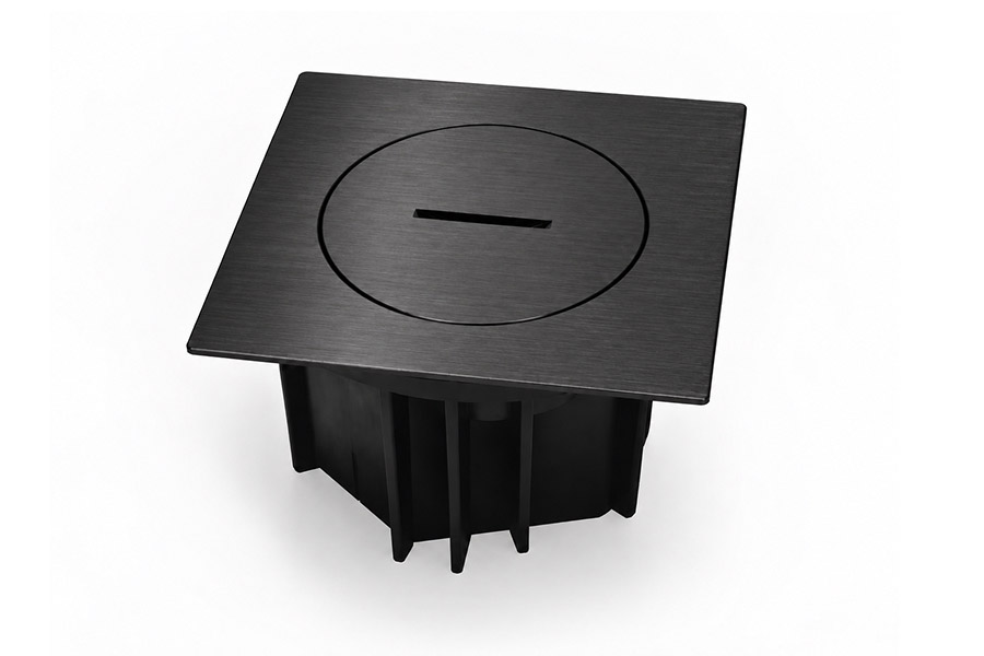 ARPI waterdichte vloerdoos vierkant IP66 - 1x M45 - zwart schroefdop
