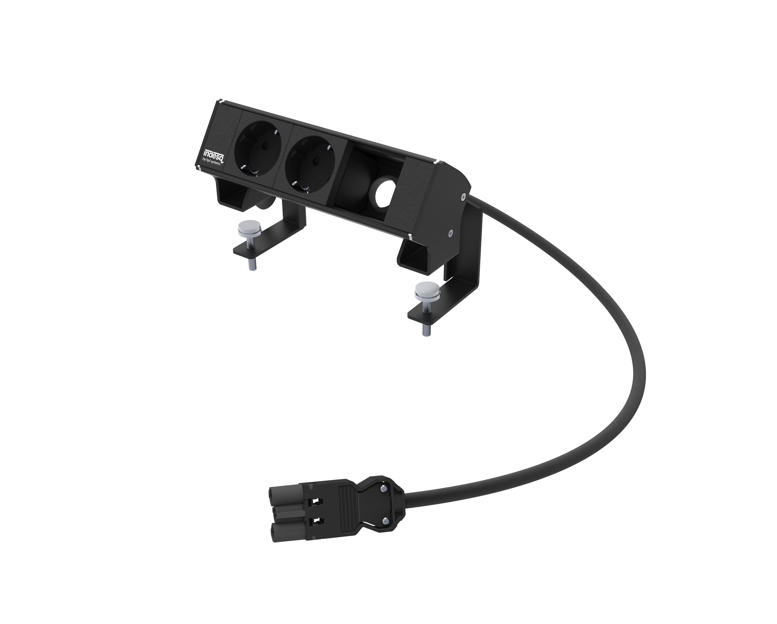 Indesq Amp&egrave;re opbouw stekkerdoos - 2x WCD + 1x M45 leeg - zwart