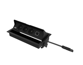 Indesq Joule inbouw stekkerdoos - 3x WCD + 1x USB A-C charger - zwart
