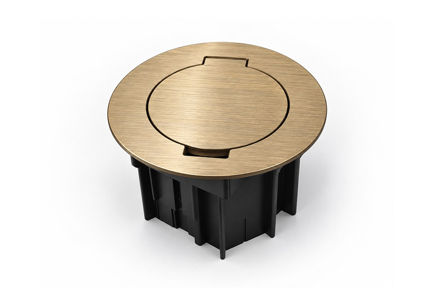 ARPI Tail vloerdoos 81 &Oslash;108mm IP64 - 1x WCD - messing schroefdop