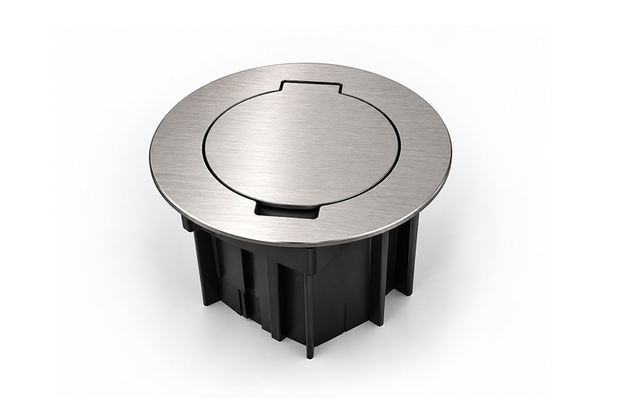 ARPI Tail vloerdoos 81 &Oslash;108mm IP64 1x M45 - geborsteld rvs schroefdop