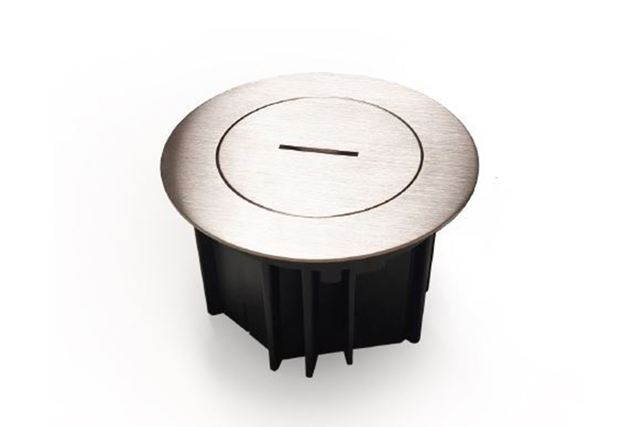 Waterdichte vloerdoos &Oslash;108mm IP66 - 1x WCD - geborsteld rvs schroefdop