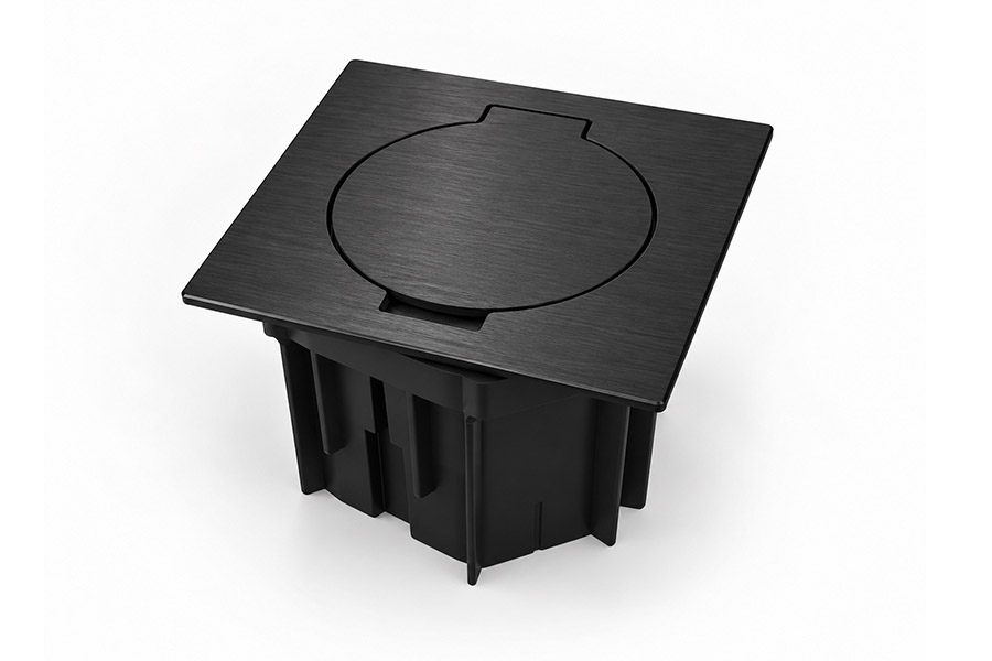 ARPI Tail vloerdoos 81 vierkant IP64 - 1x M45 - geborsteld zwart