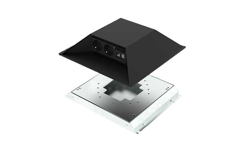 HPL Bunker vloerzuil met vloerdoos