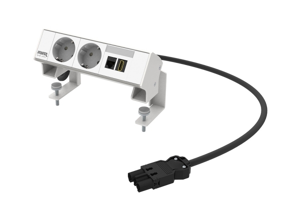 Indesq® Ampère opbouwunit wit 3-voudig 2x WCD + 1x RJ45 + 1x HDMI