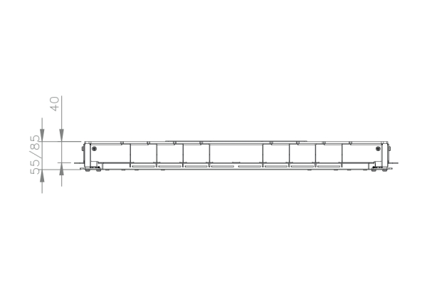 Easybox 55/85 instelbare behuizing, open vloergoot V40