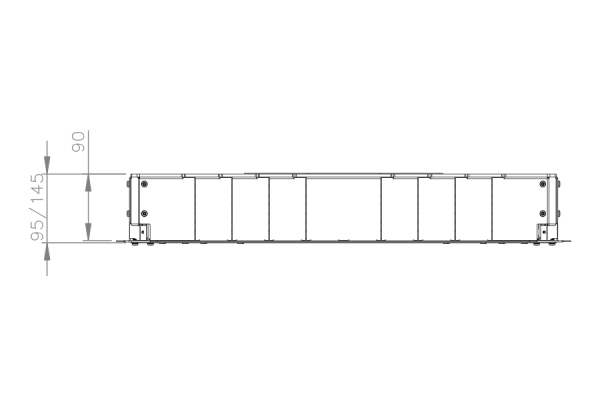 Easybox 95/145 instelbare behuizing, open vloergoot V90