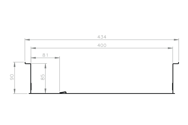 Open vloergoot V400x90