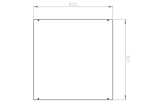 Deksel blind 625mm V600