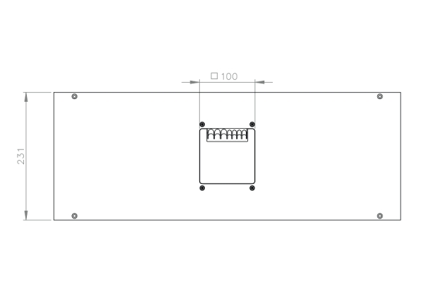 Deksel V200 met kabeldoorvoer 100x100mm