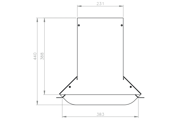 Aftak-/hoekstuk V200x40