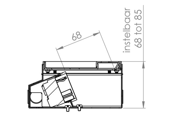 Servicebox+ instort 65mm 3-voudig 2x WCD 1xM45 – RVS klapdeksel