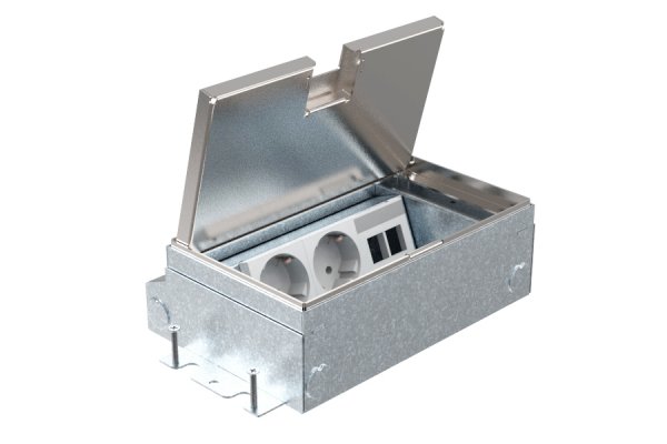 HPL Smartbox Pro instort 65mm vloercontactdoos 3-voudig 2x WCD + 2x Data-uitsparing - X10 deksel