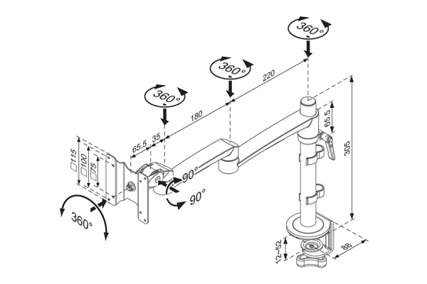 Indesq+ Monitor Arm single