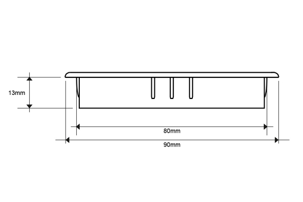 Indesq+ kabeldoorvoer Ø80mm metaal zwart