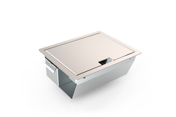 HPL Servicebox+ vloercontactdoos voor verhoogde vloeren 2x WCD - RVS scharnierklep