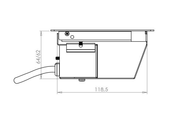 HPL Servicebox+ vloercontactdoos voor verhoogde vloeren 3x WCD - RVS scharnierklep