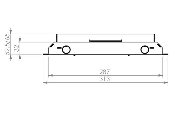 Vloerdoos instort 32 mm 4x chassis 3P + 6x data RVS T25ZR klapdeksel