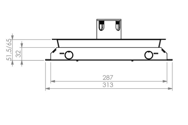 Vloerdoos instort 32 mm 4x chassis 3P + 6x data RVS T25 ip54 klapdeksel