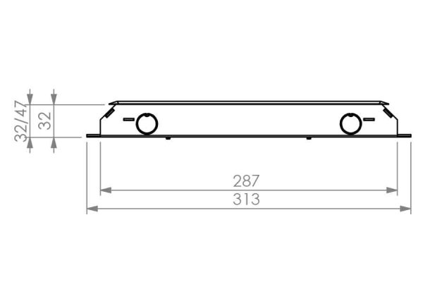 Vloerdoos instort 32 mm 4x chassis 3P + 8x data kunststof T3 klapdeksel