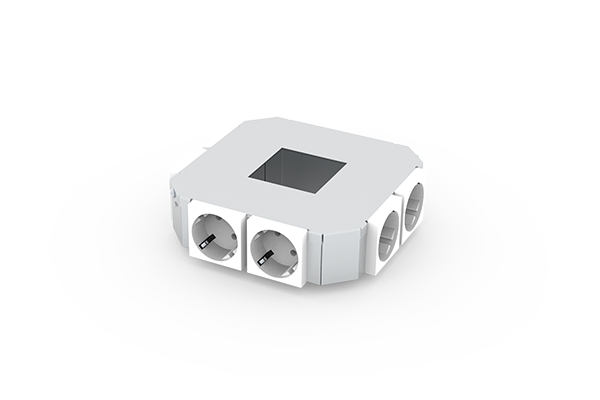 Intercell Floorbox 2 48 mm 2x chassis 3P (1x in, 1x uit) + 6x WCD