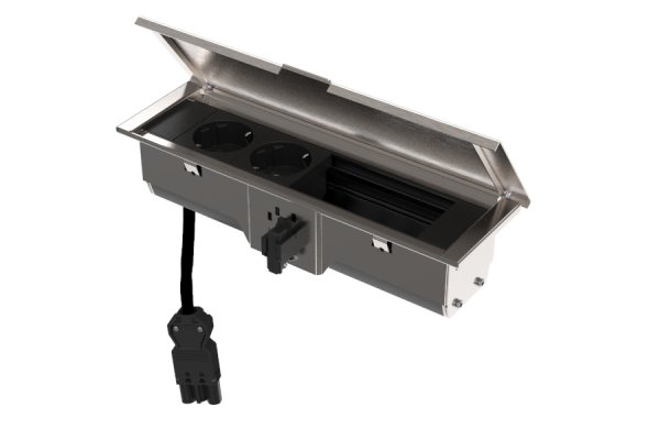 Indesq® Hertz+ inbouwunit RVS 4-voudig 2x WCD + 2x M45