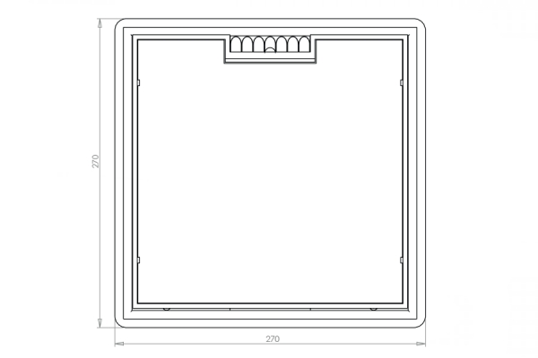 Instortbehuizing 50 mm 1x vloergoot + 3x buisinvoer met kunststof T3 klapdeksel