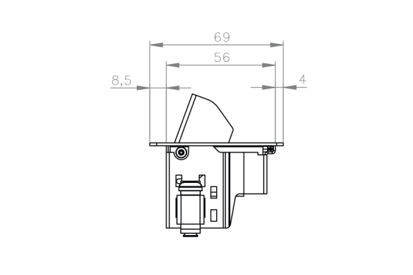 Indesq® Lumen kabeldoorvoer RVS 69 x 220